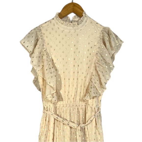 NWT Baltic Born Jerika Midi Dress in Natural + Gold Womens Size Small - Picture 3 of 6